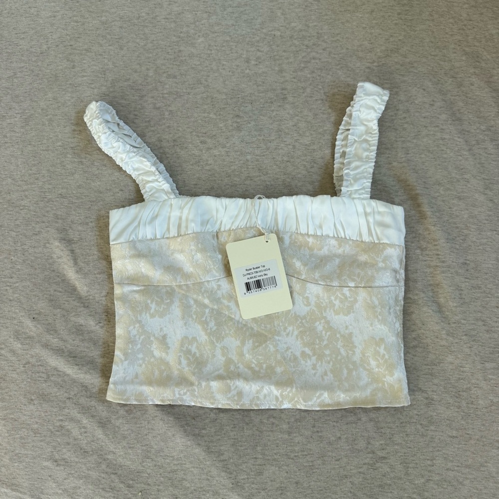 Pepper mayo bustier ivory Elegant Cream and White Sleeveless Top